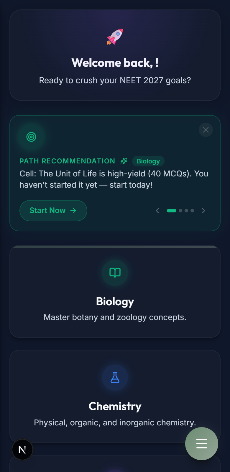 MEDNEET App Dashboard Screenshot