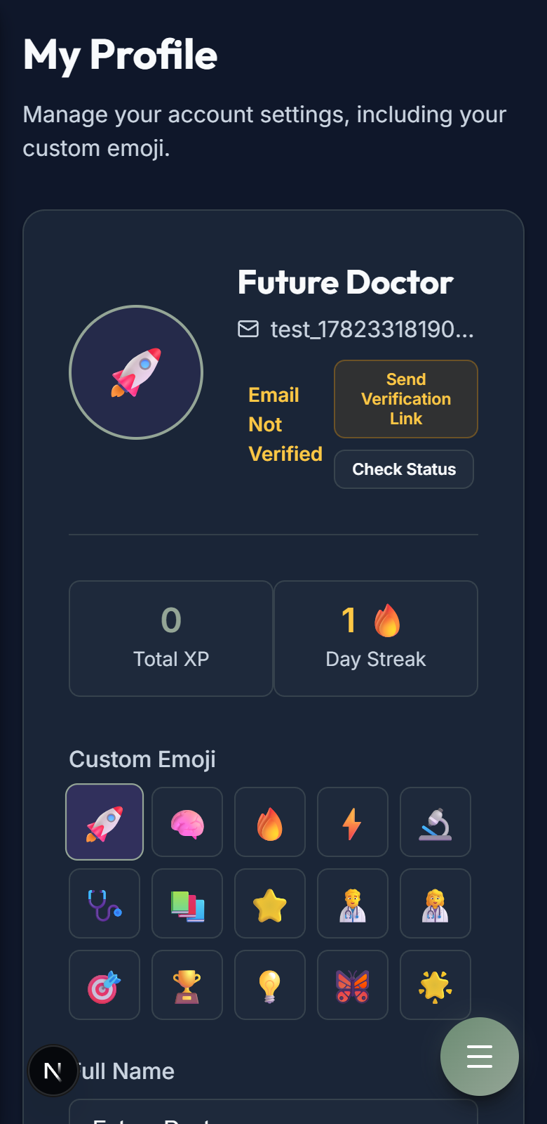 MEDNEET User Profile Page Screenshot